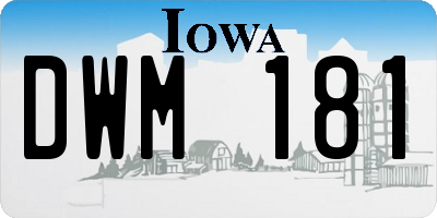 IA license plate DWM181