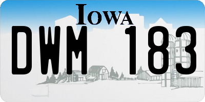 IA license plate DWM183