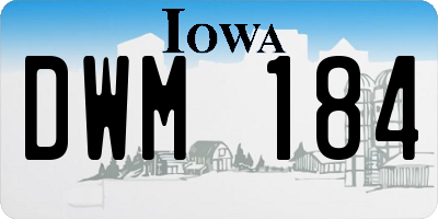 IA license plate DWM184