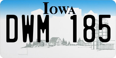 IA license plate DWM185