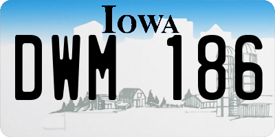 IA license plate DWM186