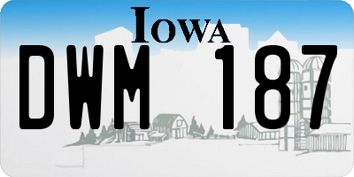 IA license plate DWM187