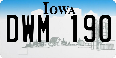 IA license plate DWM190