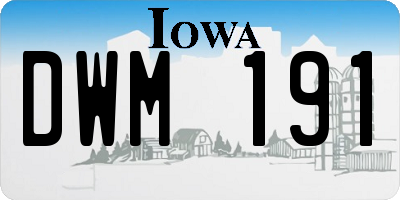 IA license plate DWM191