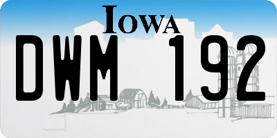 IA license plate DWM192