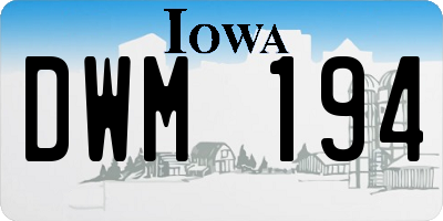 IA license plate DWM194