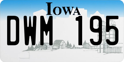 IA license plate DWM195