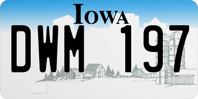 IA license plate DWM197