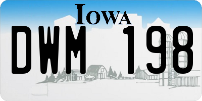 IA license plate DWM198