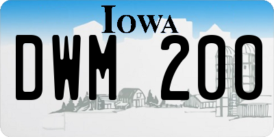 IA license plate DWM200