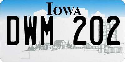 IA license plate DWM202