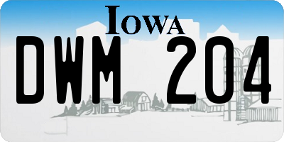 IA license plate DWM204