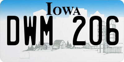 IA license plate DWM206