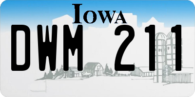 IA license plate DWM211