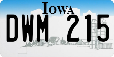 IA license plate DWM215