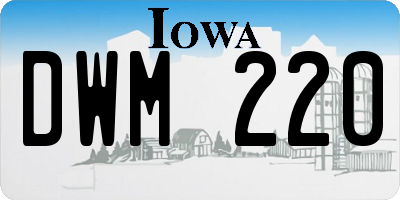 IA license plate DWM220