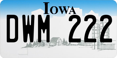 IA license plate DWM222
