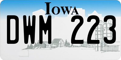 IA license plate DWM223