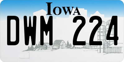 IA license plate DWM224