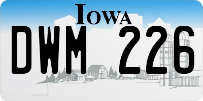 IA license plate DWM226