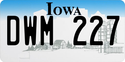 IA license plate DWM227