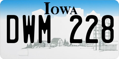 IA license plate DWM228