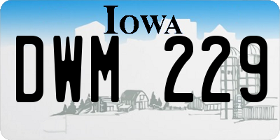 IA license plate DWM229