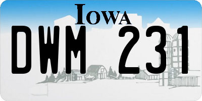 IA license plate DWM231