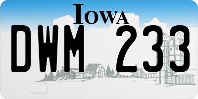 IA license plate DWM233