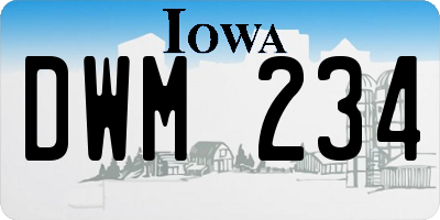 IA license plate DWM234