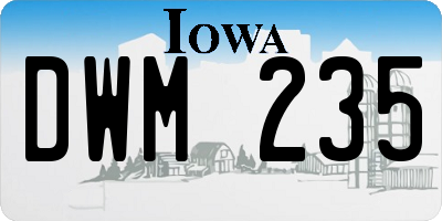 IA license plate DWM235