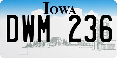 IA license plate DWM236