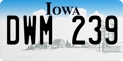 IA license plate DWM239