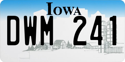 IA license plate DWM241