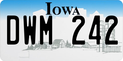 IA license plate DWM242