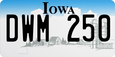IA license plate DWM250