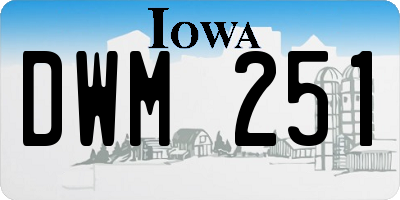 IA license plate DWM251