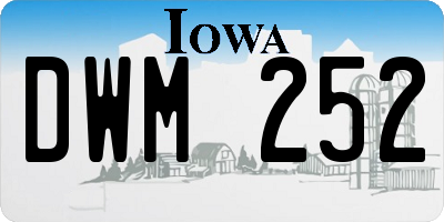 IA license plate DWM252