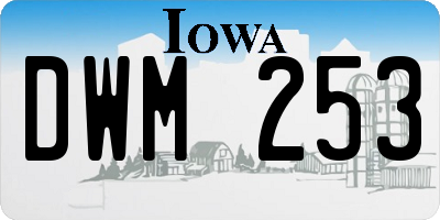 IA license plate DWM253