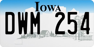 IA license plate DWM254