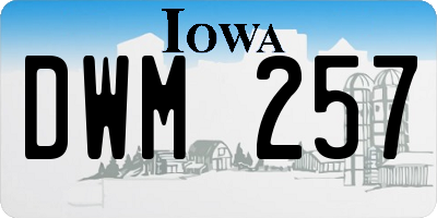 IA license plate DWM257