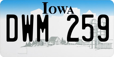 IA license plate DWM259