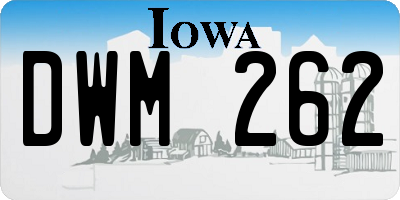 IA license plate DWM262