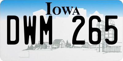 IA license plate DWM265