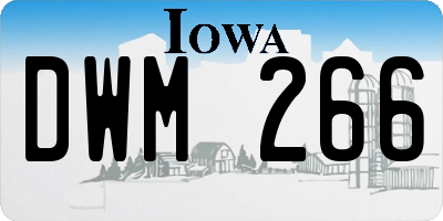 IA license plate DWM266