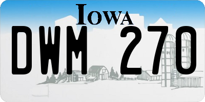 IA license plate DWM270