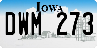 IA license plate DWM273