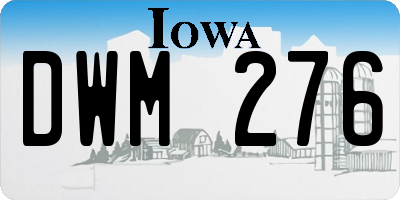 IA license plate DWM276