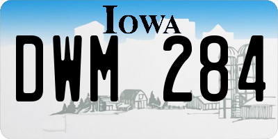 IA license plate DWM284