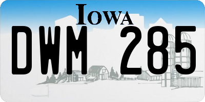 IA license plate DWM285